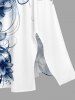 Robe midi hawaïenne à fente imprimé fleurs, feuilles et notes de musique - Bleu profond 5X