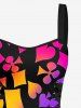 Robe trapèze à lacets avec imprimé graphique Ombre Poker Hawaï - Pourpre  XS