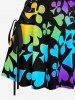Robe trapèze à lacets avec imprimé graphique Ombre Poker Hawaï - Pourpre  XS