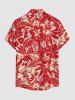 Matching Hawaii Shirt and Romper Beach Outfit Hibiscus Flowers Tropical Leaf Print for Couples -  