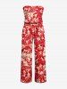 Matching Hawaii Shirt and Romper Beach Outfit Hibiscus Flowers Tropical Leaf Print for Couples -  