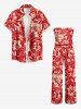 Matching Hawaii Shirt and Romper Beach Outfit Hibiscus Flowers Tropical Leaf Print for Couples -  