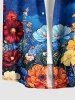 Flowers Galaxy Ombre Print Buttons Pocket Hawaii Shirt For Men -  