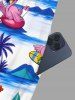 Flamingo Coconut Tree Print Drop Shoulder Hawaii Midi Dress -  