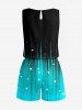 Ombre Galaxy Stars Print Cinched Hawaii Romper -  