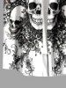 Skulls Flowers Print Buttons Pocket Hawaii Shirt For Men -  