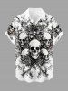 Tenue de plage assortie pour couples motif crâne et fleurs Hawaï - Noir 