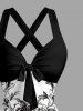 Tenue de plage assortie pour couples motif crâne et fleurs Hawaï - Noir 