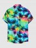 Ensemble plage assorti : chemise hawaïenne et combinaison imprimé tie-dye cocotier pour couples - Vert 