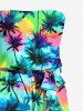 Ensemble plage assorti : chemise hawaïenne et combinaison imprimé tie-dye cocotier pour couples - Vert 