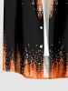 Tenue de plage hawaïenne assortie pour couple avec imprimé tie-dye flammes - Orange 