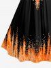 Tenue de plage hawaïenne assortie pour couple avec imprimé tie-dye flammes - Orange 