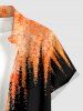 Tenue de plage hawaïenne assortie pour couple avec imprimé tie-dye flammes - Orange 