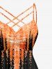 Tenue de plage hawaïenne assortie pour couple avec imprimé tie-dye flammes - Orange 