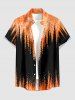 Tenue de plage hawaïenne assortie pour couple avec imprimé tie-dye flammes - Orange 