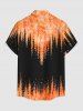 Tenue de plage hawaïenne assortie pour couple avec imprimé tie-dye flammes - Orange 
