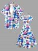 Flamingo Coconut Tree Print Matching Hawaii Beach Outfit For Couples -  