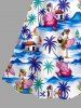 Flamingo Coconut Tree Print Matching Hawaii Beach Outfit For Couples -  
