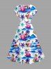 Flamingo Coconut Tree Print Matching Hawaii Beach Outfit For Couples -  