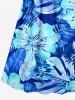 Robe cami Hawaii à imprimé fleurs et feuilles tropicales, portefeuille - Bleu M