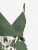 Robe cami portefeuille Hawaii à imprimé fleurs peinture à l'encre -  M