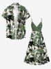 Robe cami portefeuille Hawaii à imprimé fleurs peinture à l'encre -  M