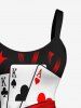 Robe débardeur Hawaï à imprimé crânes et cartes de poker (bretelles ajustables) - Rouge M