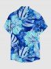 Flowers Tropical Leaf Print Buttons Pocket Hawaii Shirt For Men -  