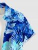 Flowers Tropical Leaf Print Buttons Pocket Hawaii Shirt For Men -  