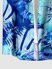 Flowers Tropical Leaf Print Buttons Pocket Hawaii Shirt For Men -  
