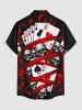 Tenue de plage Hawaii assortie pour couples avec imprimé crânes et cartes de poker - Rouge 