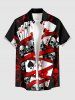 Tenue de plage Hawaii assortie pour couples avec imprimé crânes et cartes de poker - Rouge 
