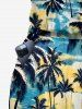 Matching Hawaii Shirt and Romper Plus Size Beach Outfit Coconut Tree Cloud Print for Couples -  