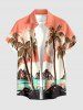 Coconut Tree Sun Mountain Seascape Print Matching Hawaii Beach Outfit For Couples -  