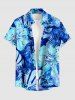 Flowers Tropical Leaf Print Matching Hawaii Beach Outfit For Couples -  