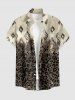 African Printed Matching Couple Outfit Leopard Ethnic Graphic Hawaiian Set -  