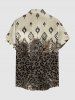 African Printed Matching Couple Outfit Leopard Ethnic Graphic Hawaiian Set -  