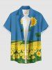Sunflower Leaf Print Matching Hawaii Beach Outfit For Couples -  