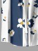 Tenue de plage hawaïenne assortie à imprimé floral et rayé pour couples - Cadetblue 
