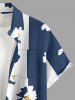 Tenue de plage hawaïenne assortie à imprimé floral et rayé pour couples - Cadetblue 