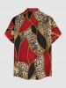 Imprimé Léopard Paisley Colorblock pour Tenue de Plage Hawaï Assortie pour Couples - Rouge Vineux 