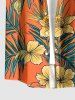 Tenue de plage hawaïenne assortie pour couple avec imprimé léopard paisley à blocs de couleur - Orange 