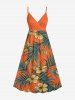 Tenue de plage hawaïenne assortie pour couple avec imprimé léopard paisley à blocs de couleur - Orange 