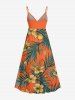 Tenue de plage hawaïenne assortie pour couple avec imprimé léopard paisley à blocs de couleur - Orange 