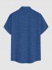 Lace Up Denim 3D Print Buttons Pocket Hawaii Shirt For Men -  