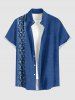 Lace Up Denim 3D Print Buttons Pocket Hawaii Shirt For Men -  