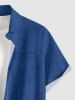 Lace Up Denim 3D Print Buttons Pocket Hawaii Shirt For Men -  