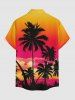 Tenue assortie pour couple de plage hawaïenne avec imprimé nuage ombré cocotier - Orange 