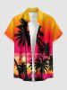 Tenue assortie pour couple de plage hawaïenne avec imprimé nuage ombré cocotier - Orange 