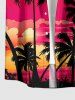 Tenue assortie pour couple de plage hawaïenne avec imprimé nuage ombré cocotier - Orange 